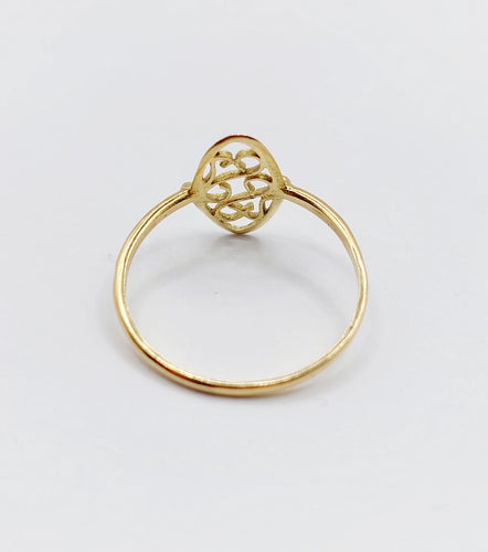 Винтидж пръстен маркиза в стил Ар нуво с филигран от 18-каратово злато 