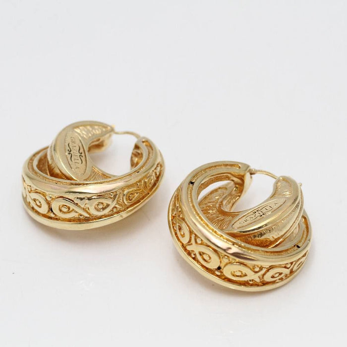 GRAZIELLA Pendientes doble aro oro 18k