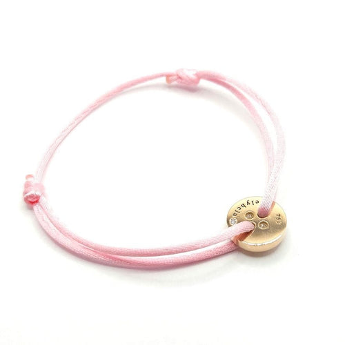 Bracelet Bracelet or rose, diamants sur cordon signé Ely Bela 58 Facettes