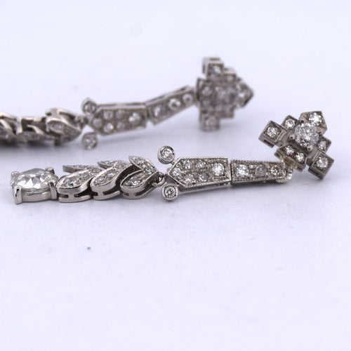 Boucles d'oreilles Boucles d'oreilles Art Déco en or blanc avec diamants 58 Facettes