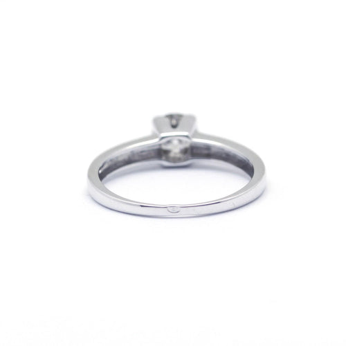 Bague 50 Solitaire or blanc diamant 58 Facettes 190074R