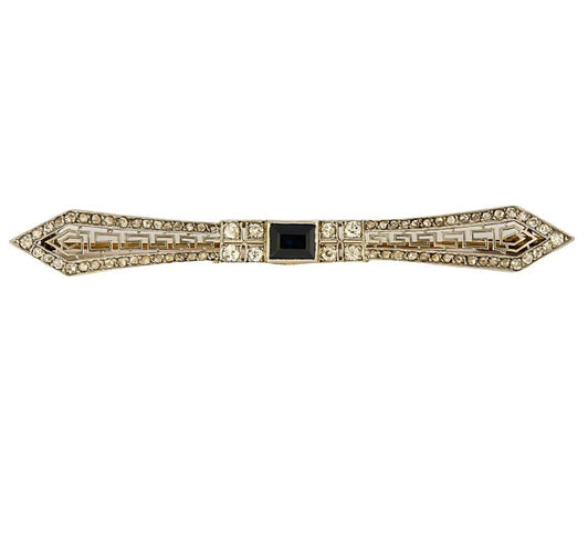 Broche Elegante Broche barrette en platine, or jaune, diamants et saphirs 58 Facettes PAL3663