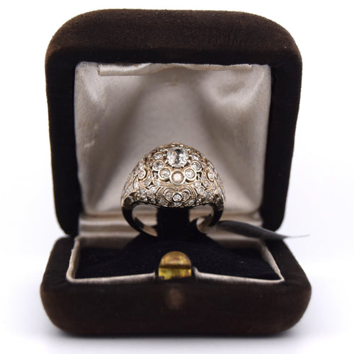 Bague 55 BAGUE ART NOUVEAU - OR BLANC 58 Facettes