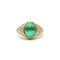 Bague 50 Bague or jaune 750, diamants et émeraude colombienne cabochon environ 3 carats 58 Facettes 1231