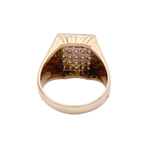 Bague 61 Bague chevalière or jaune, diamants. 58 Facettes 34448