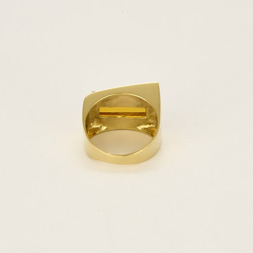 Anillo de oro amarillo y citrino 