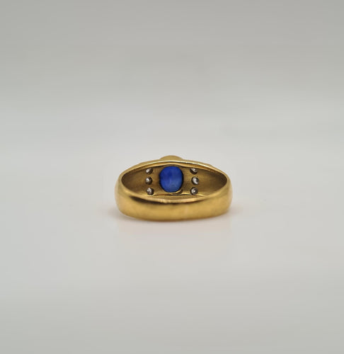 Bague 49 Bague or jaune saphir et diamants 58 Facettes