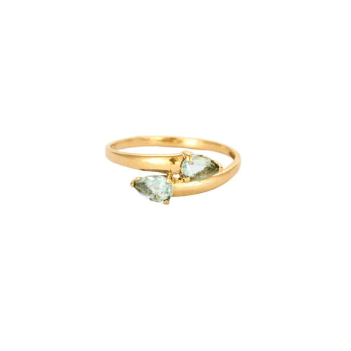 Bague Bague Toi et Moi or jaune aigues-marines 58 Facettes LP886/15