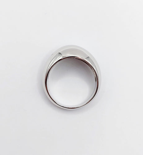 Bague 56 Bague art déco bombé dôme or blanc 58 Facettes A04310