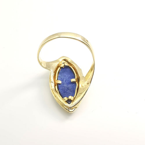 Bague 54 Bague en or jaune et lapis lazuli 58 Facettes