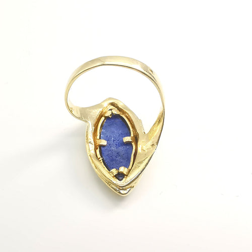 Bague 54 Bague en or jaune et lapis lazuli 58 Facettes