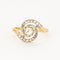 Bague Bague tourbillon en or jaune et platine sertie de diamants 58 Facettes
