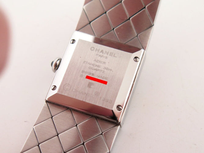 Montre vintage montre CHANEL matelasse h0009 19mm en acier quartz lady 58 Facettes 271264