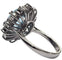 Bague 55 Bague LADY DI Cluster en or blanc, topaze bleu ciel et diamants 2,5 ct 58 Facettes Q876A