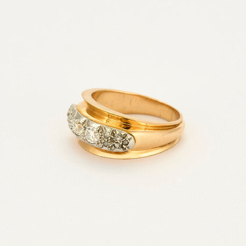 Bague 54.5 Bague en Or jaune & blanc 18k Diamants 58 Facettes CHA5622