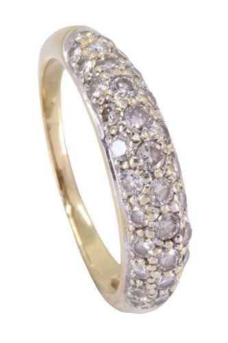 Bague 58 Bague jonc or jaune pavage diamants 58 Facettes 083641