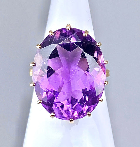 Bague 56 Bague en or jaune & améthyste 58 Facettes AB317