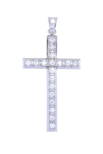 Pendentif CROIX ANCIENNE DIAMANTS 58 Facettes 094781