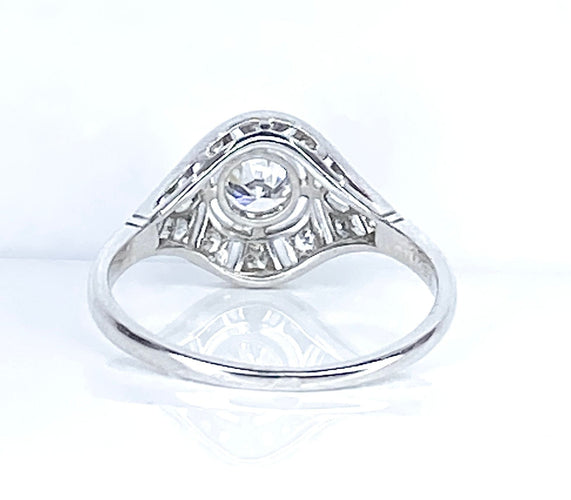 Bague 53 Bague or blanc diamants vers 1900 58 Facettes AB650