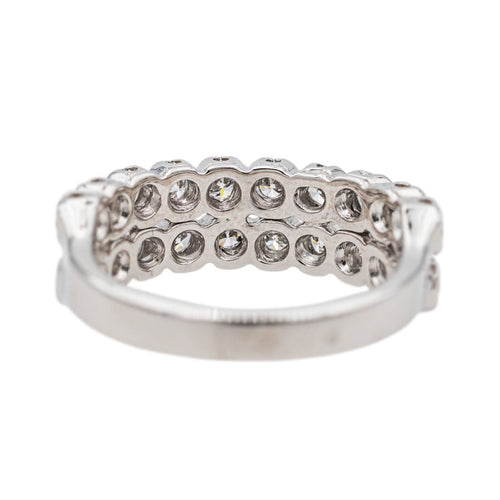 Bague 51 Bague Demi alliance Or blanc, Platine Diamant 58 Facettes 3429844CN