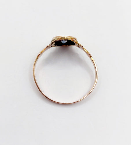 Bague 52.5 Bague art nouveau or rose fleur, saphir et diamants 58 Facettes A05529