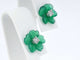 Boucles d'oreilles Boucles d'oreilles en or blanc 0,18 carat avec fleur précieuse verte et gros diamants 58 Facettes 2258