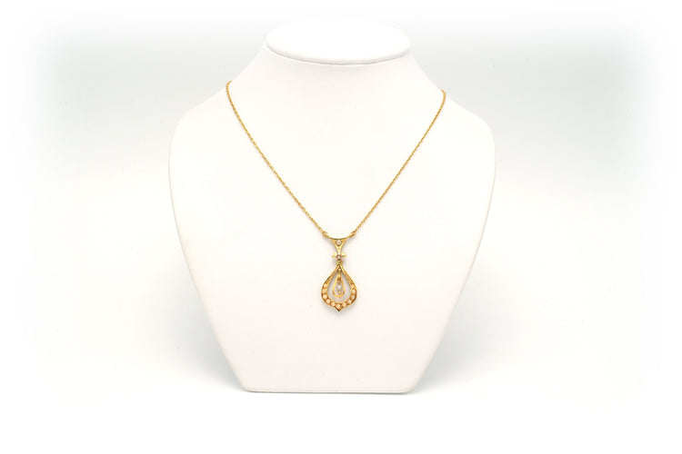 Collier Collier Art Nouveau en or jaune 18 carats et perles 58 Facettes B291