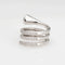 Bague 50 Bague spirale diamant émeraude bande enroulée en or blanc enroulée 58 Facettes G13464