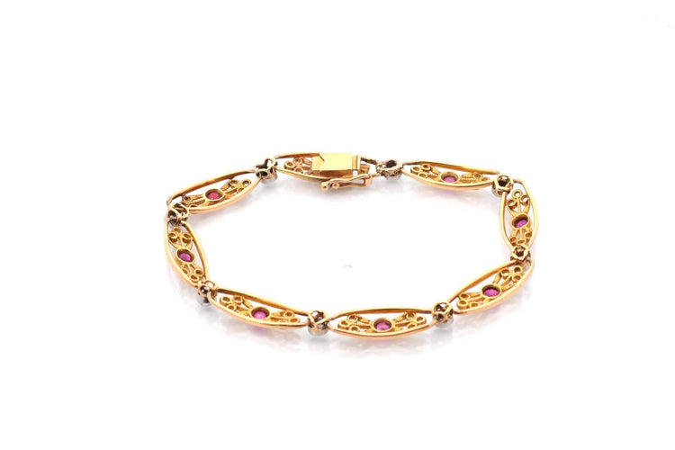 Bracelet Bracelet 1900 rubis et diamants en or 58 Facettes 26718