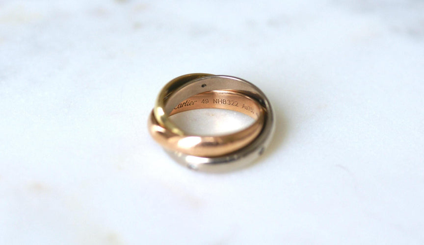 Bague 50 CARTIER - Bague Trinity 3 ors Modèle Classique 5 Diamants 58 Facettes