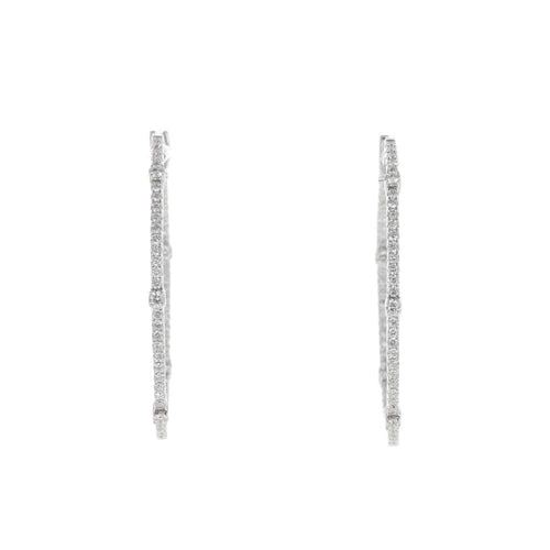 Boucles d'oreilles Boucles d'Oreilles Créoles Or Blanc et Diamants 58 Facettes 2.18833