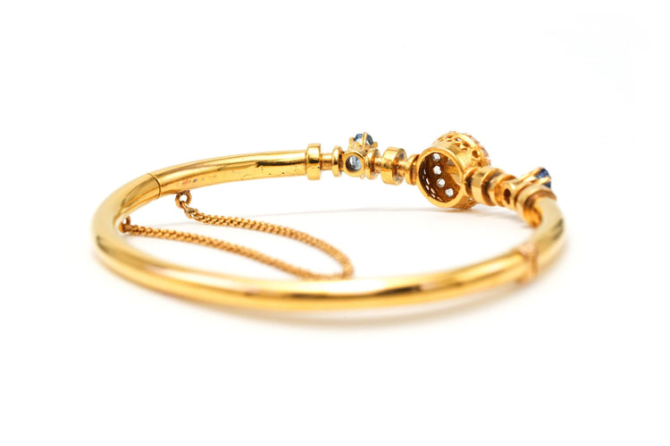 Bracelet Bracelet Napoléon III en or jaune, perle, saphirs et diamants taille rose 58 Facettes 22866