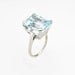 Bague 53 12ct Aquamarine Ring White Gold Emerald Cut 58 Facettes G13435