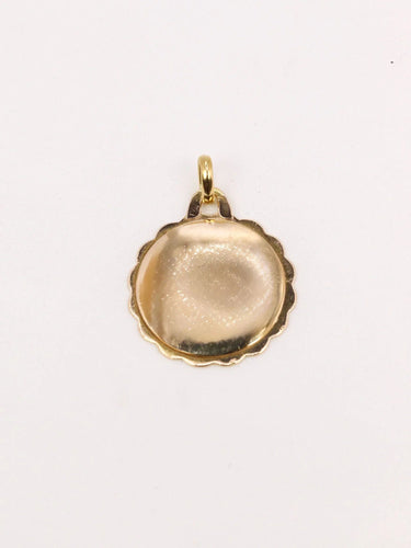 Pendentif Médaille amour Augis ronde Plus qu'hier moins que demain or jaune rubis 58 Facettes J510