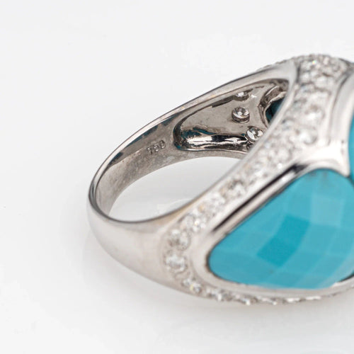 Bague 46 Bague Diamant Turquoise Or Blanc 58 Facettes G13197