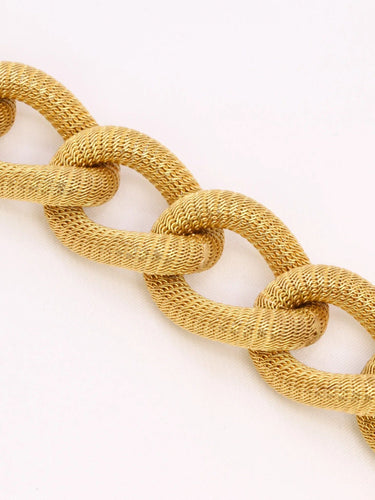 Bracelet Bracelet or jaune maillons texturés ovales 58 Facettes 1031.1