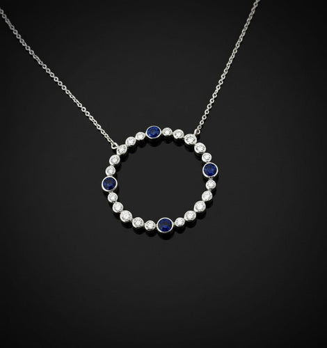 Pendentif Pendente Diamanti e Zaffiri, Anni '40 58 Facettes