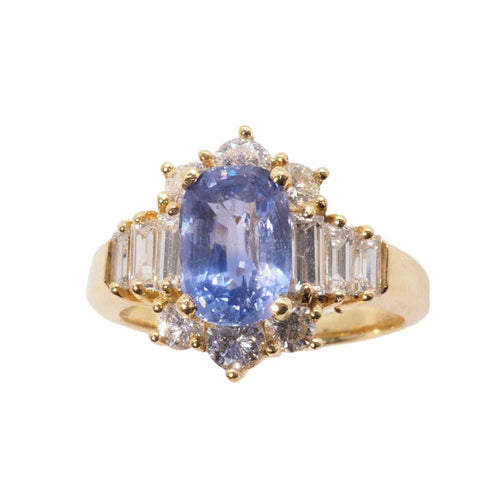 Bague 50 Bague or jaune, saphir, diamants 58 Facettes 4452