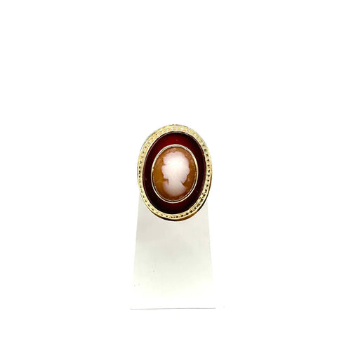 Bague 50 Bague camée or jaune, coquille et agate 58 Facettes Z15B51441