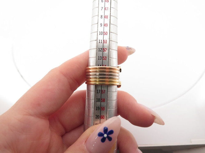 Bague 56 vintage bague CARTIER double c en 3 ors jaune rose blanc 58 Facettes 262048