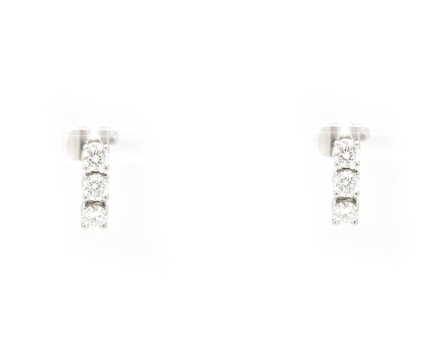 Boucles d'oreilles Boucles d'oreilles en or blanc avec diamants 0,90 ct 58 Facettes