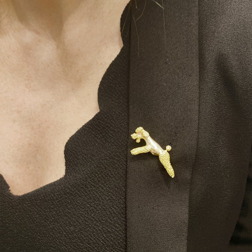 Broche Broche Vintage "Chien" or jaune. 58 Facettes 35111