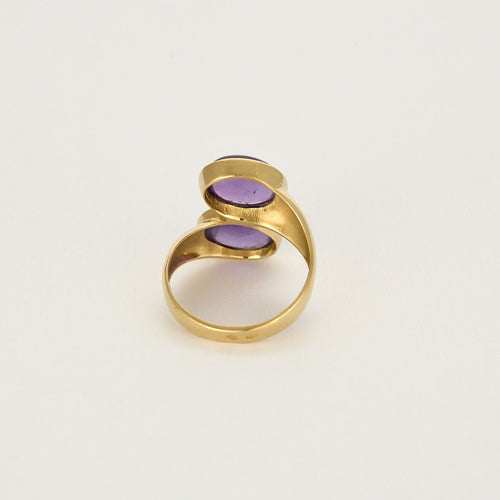 Bague 54 Bague toi et moi, or jaune et améthystes 58 Facettes BEA3348