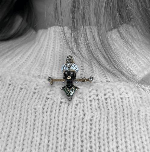 Broche Broche en or et émaux polychromes « Moretto » – Chef-d'œuvre de l'atelier A. Gigante 58 Facettes