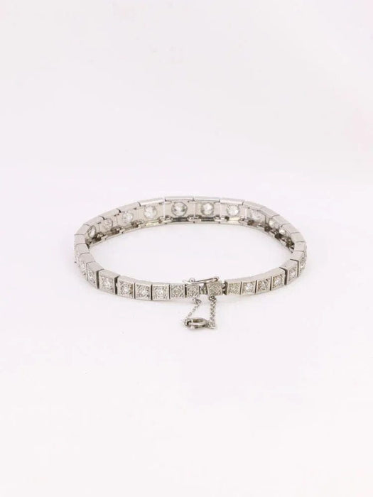 Bracelet Bracelet Art-Déco platine diamants 3,5 ct 58 Facettes J618