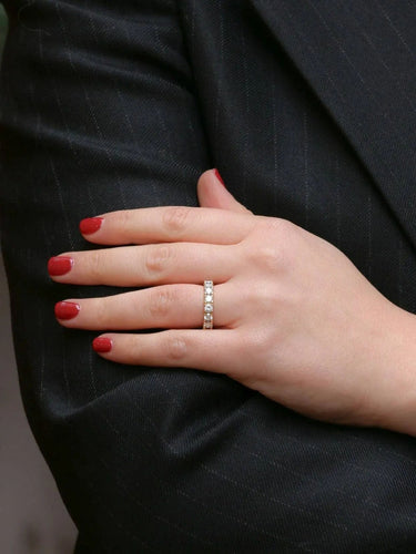 Bague 56 Alliance américaine or diamants 3.4ct 58 Facettes J214