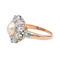 Bague 54 Bague Marguerite Or rose, Platine Perle, Diamant 58 Facettes 3685882CN