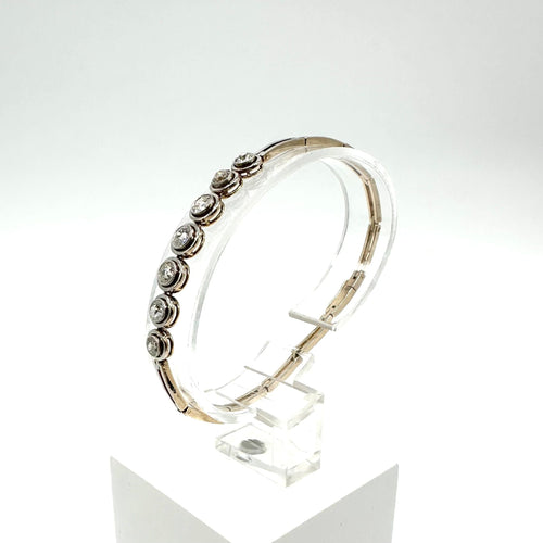 Bracelet or blanc rivière de diamants 58 Facettes Z1351323