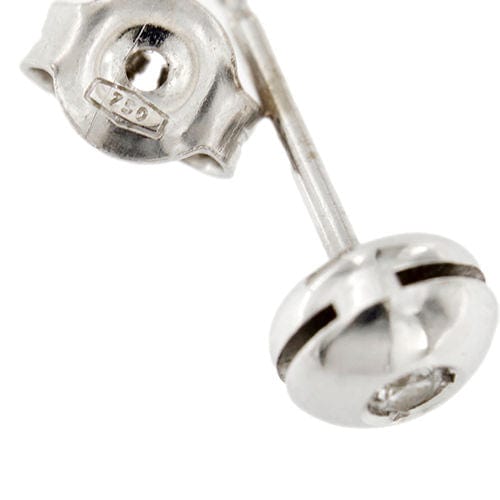 Boucles d'oreilles Boucles d'oreilles en or blanc avec point lumineux en diamant 58 Facettes 37342