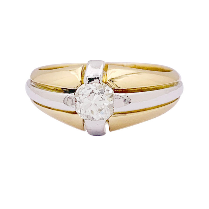 Vintage ring platinum, yellow gold, diamond.